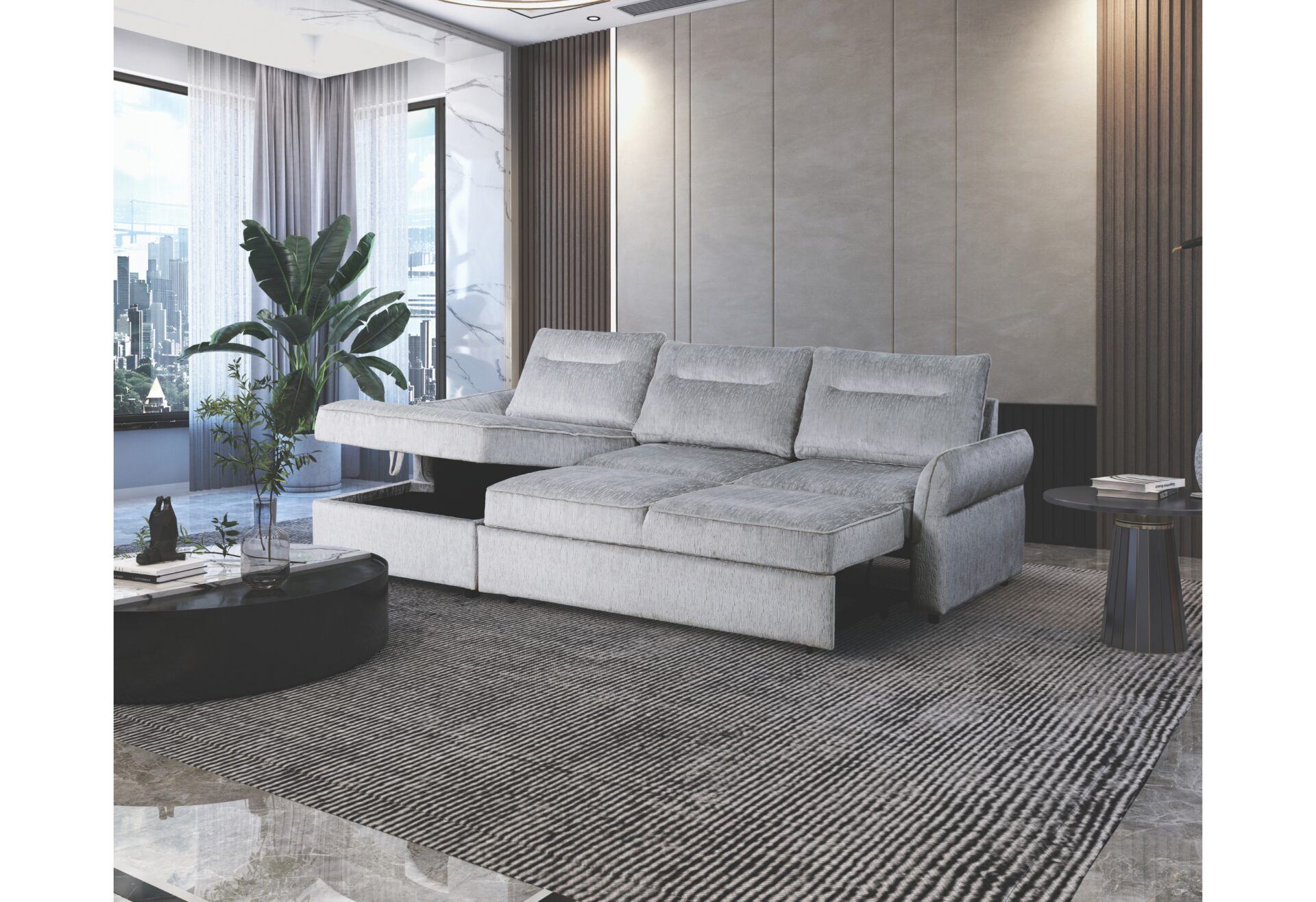 U0301-GREY-SECTIONAL OPEN RSC