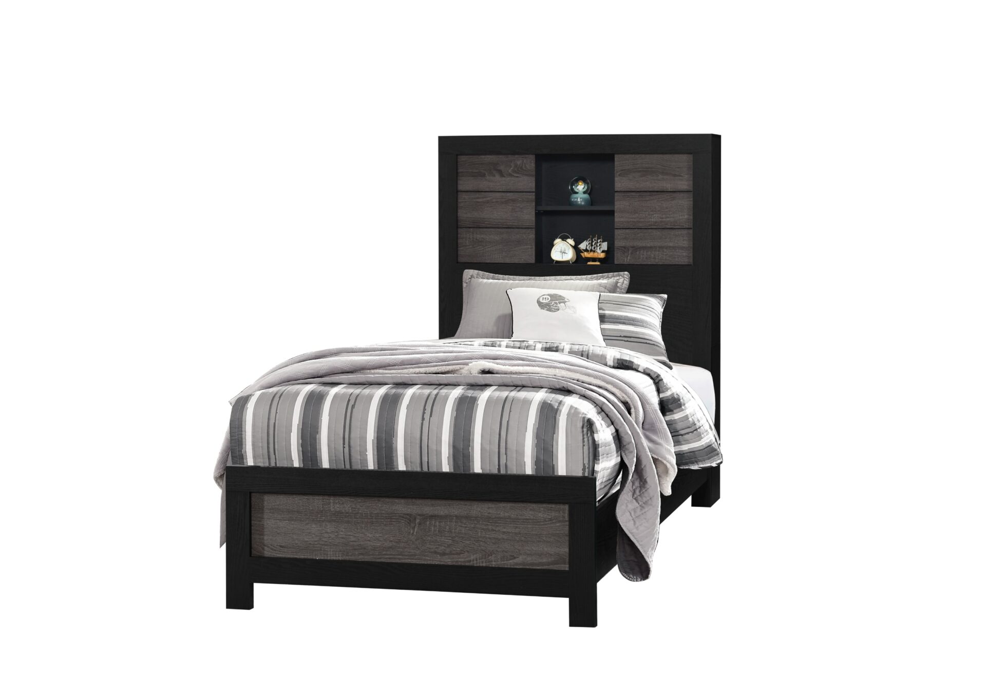 Lisbon Grey Black Bookcase TB Angle