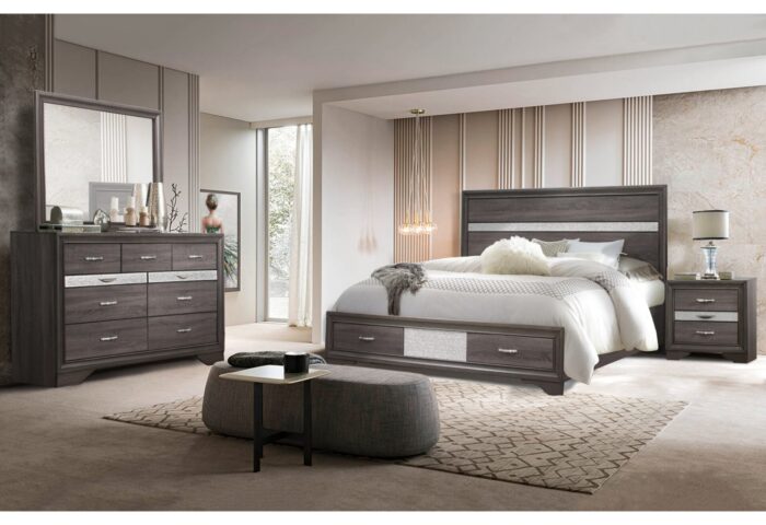 SEVILLE GREY QUEEN BED GROUP